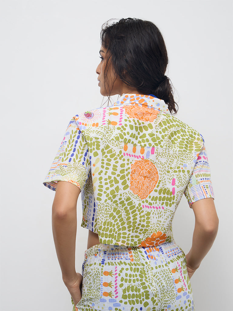 Wunderlove Swimwear Multicolor Printed Cotton Shirt
