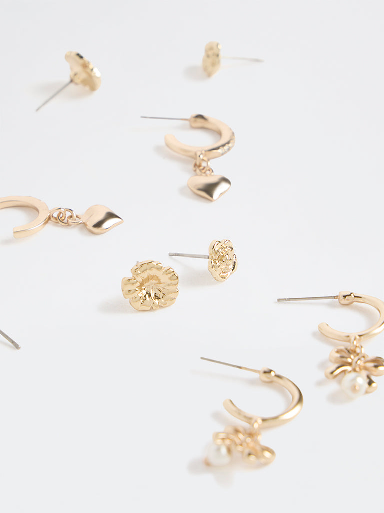 Westside Accessories Gold Fancy Earrings - Pack of 6