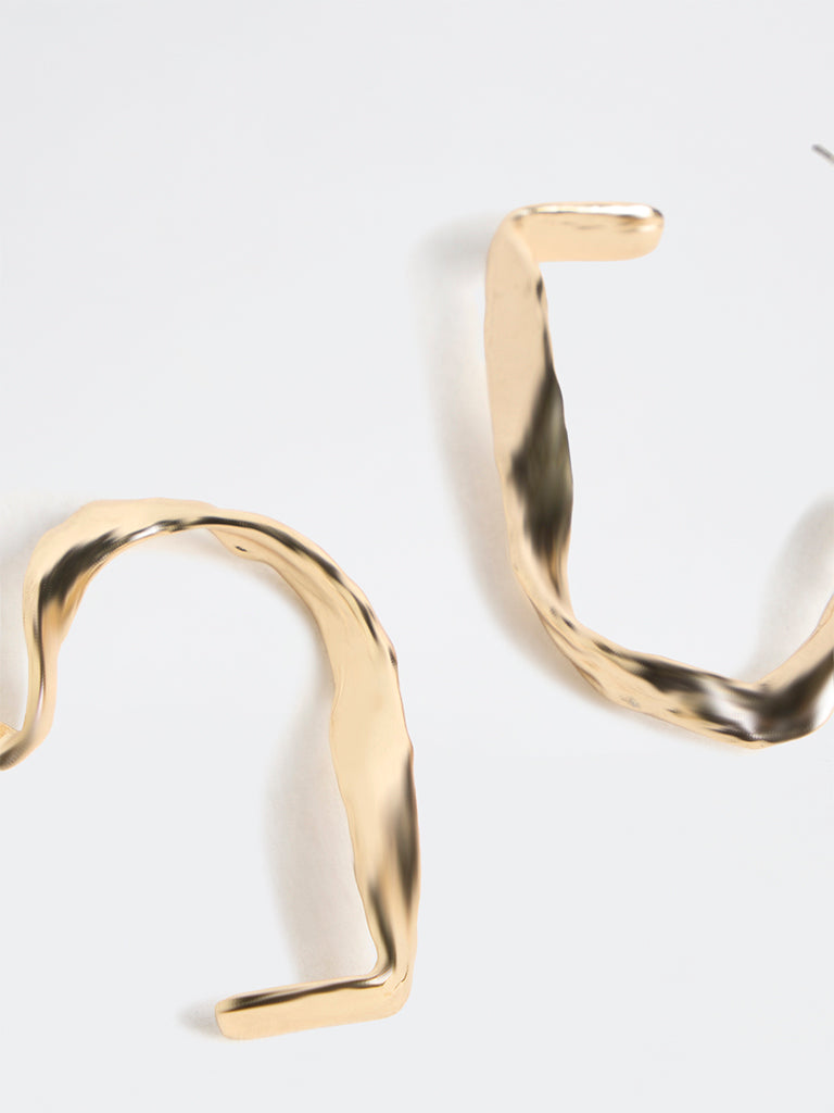 Westside Accessories Gold Heart-Shape Hoop Earrings