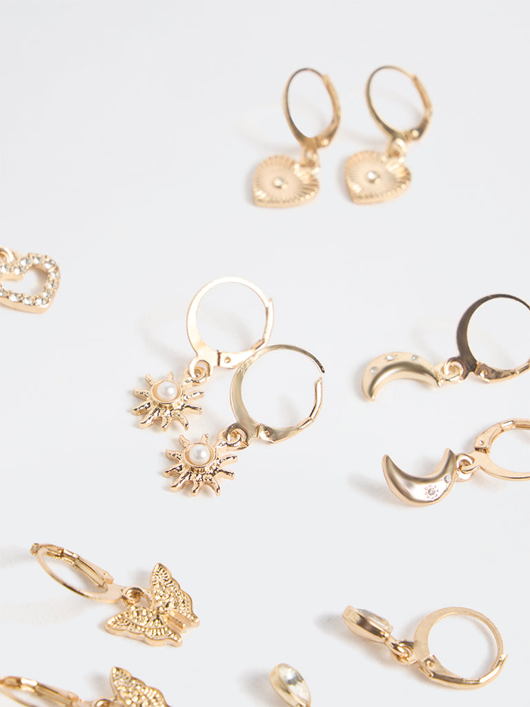 Westside Accessories Gold Multi-Hoop Earrings - Pack of 6