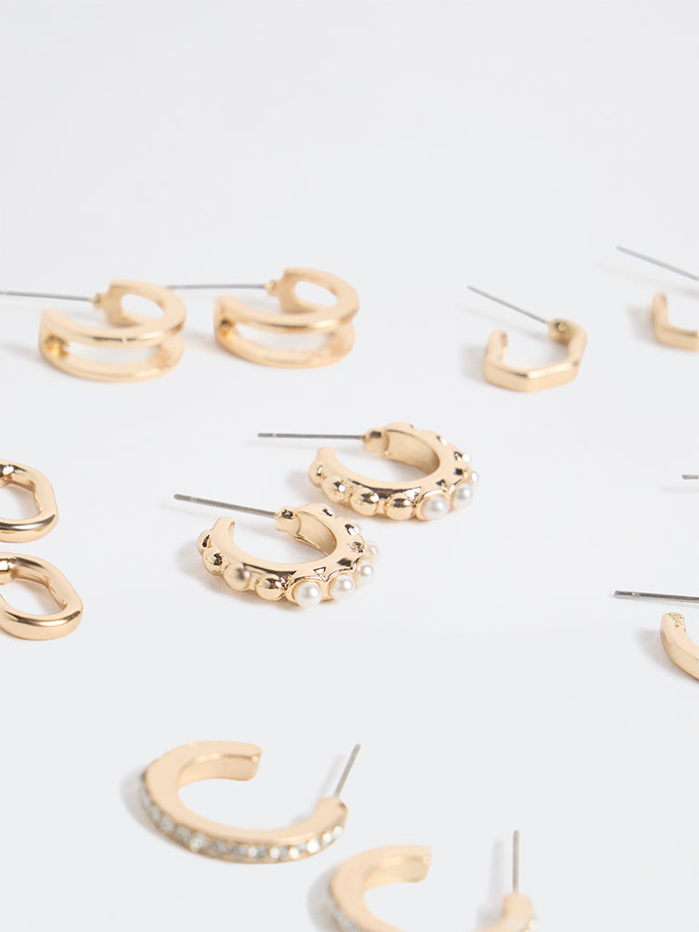 Westside Accessories Gold Multi-Hoop Earrings - Pack of 6
