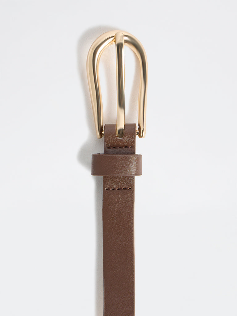Westside Accessories Dark Brown U-Buckle Belt
