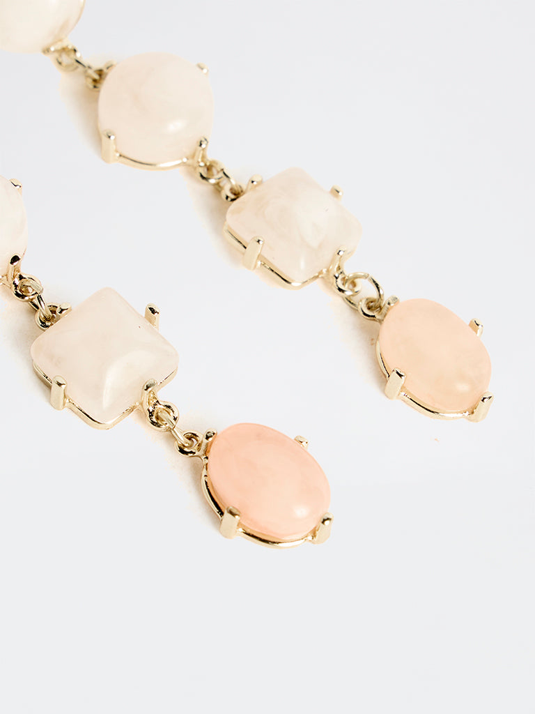 Westside Accessories Light Pink Statement Dangler Earrings