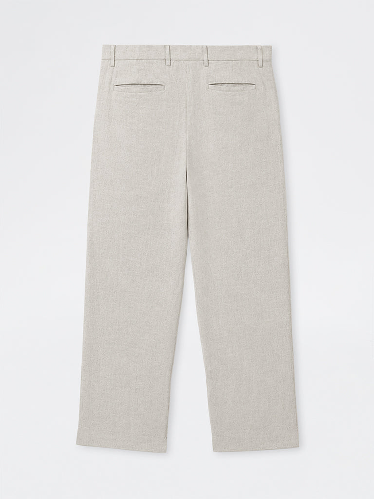 Ascot Beige Mid-Rise Relaxed-Fit Trousers