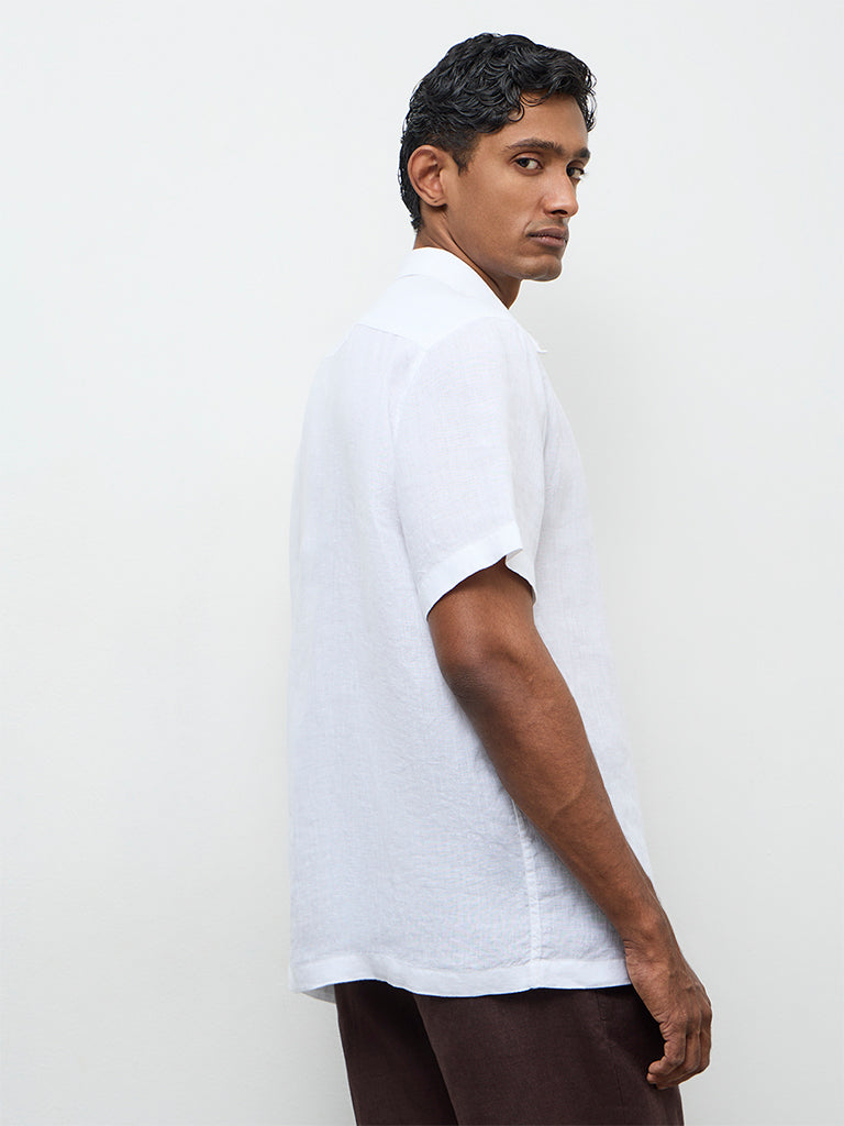 Ascot Off-White Relaxed-Fit Linen Shirt