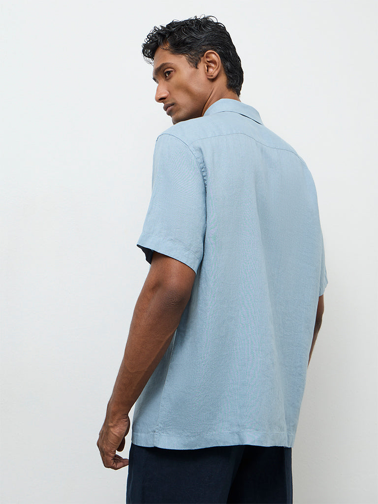 Ascot Teal Relaxed-Fit Linen Shirt