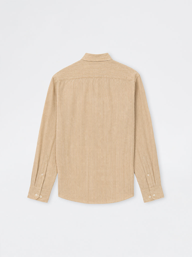 Ascot Orange Striped Relaxed-Fit Linen Shirt
