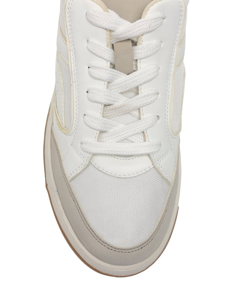 SOLEPLAY White Mesh Detailed Lace-Up Sneakers