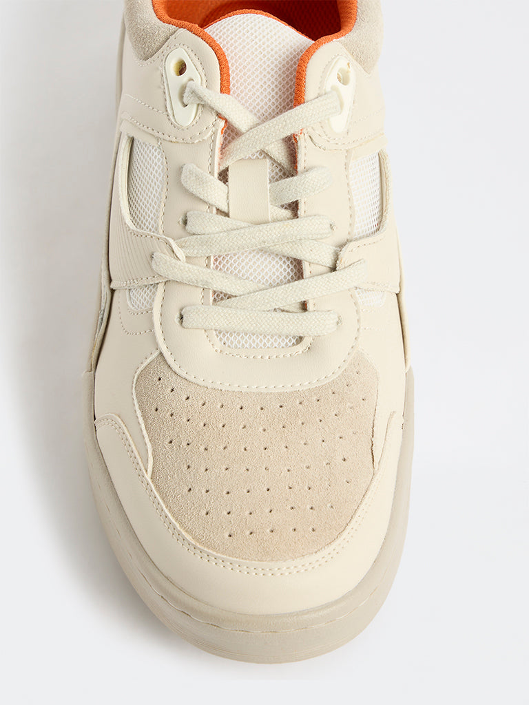 SOLEPLAY Off-White Perforated Lace-Up Sneakers