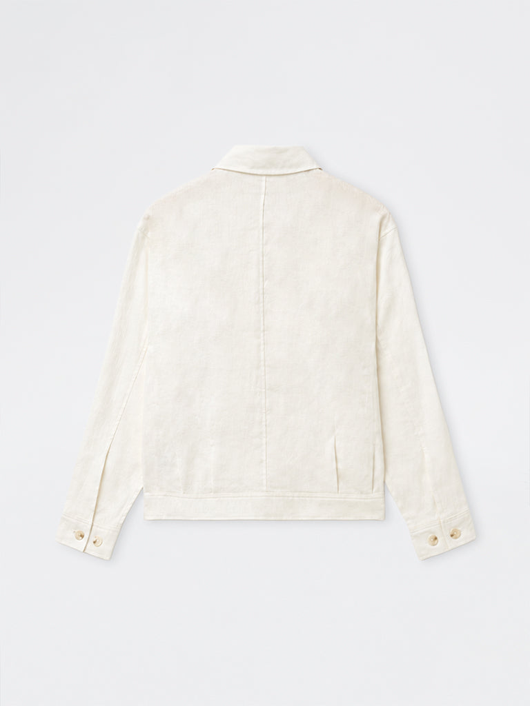 Ascot Off-White Relaxed-Fit Linen Jacket