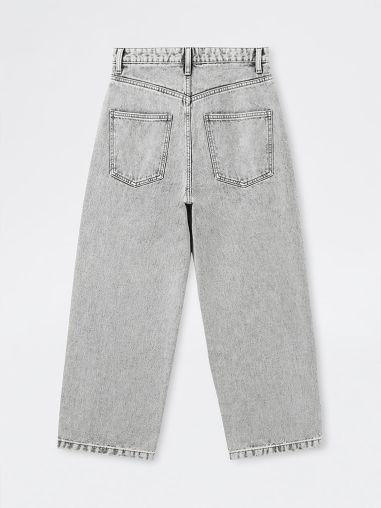Nuon Grey Faded Mid-Rise Skater-Fit Jeans