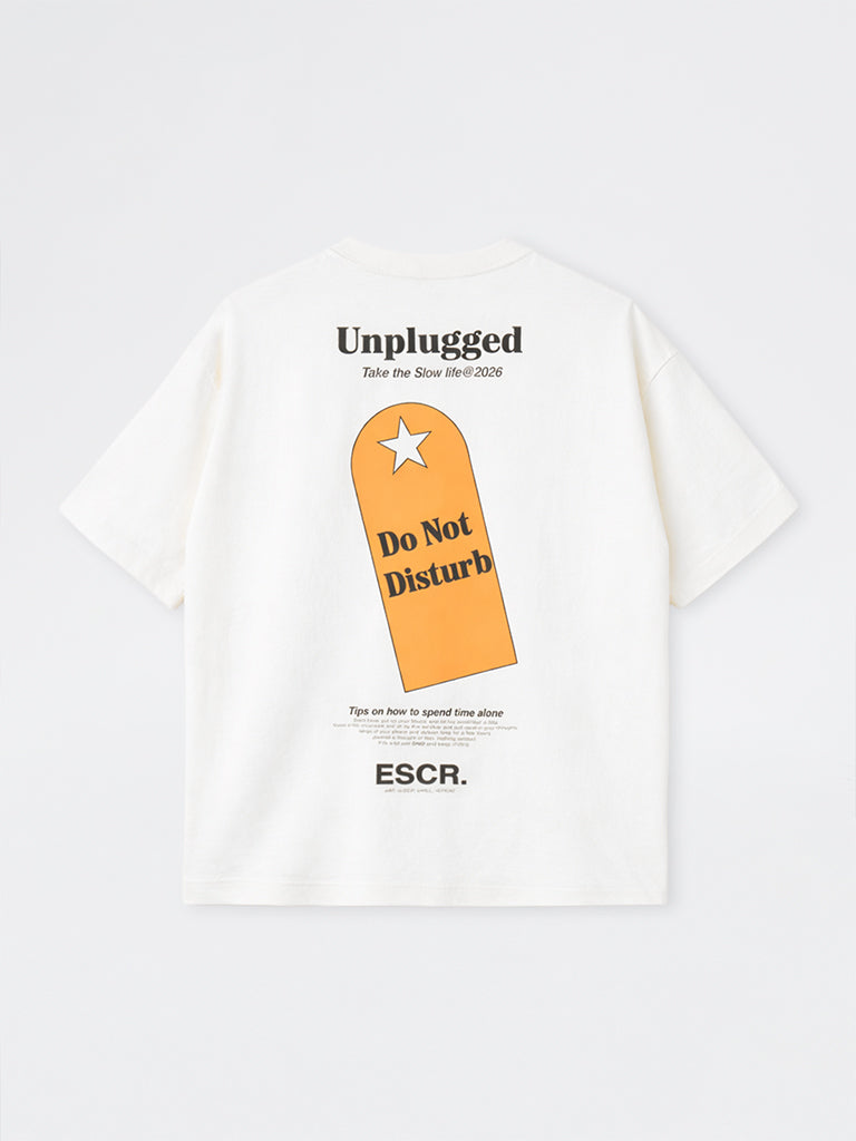 Nuon Off-White Text Printed Relaxed-Fit Cotton T-Shirt