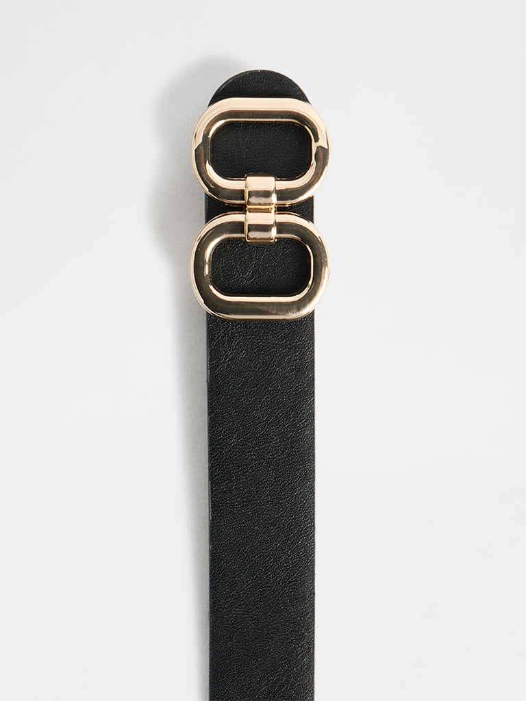 Westside Accessories Black Oval Buckle Belt