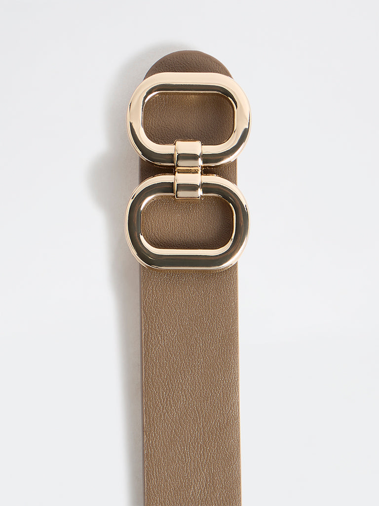 Westside Accessories Brown Oval Buckle Belt