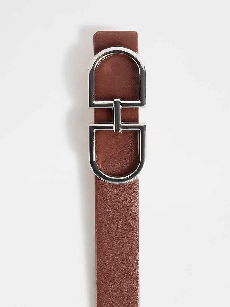 Westside Accessories Brown Saddle Buckle Belt