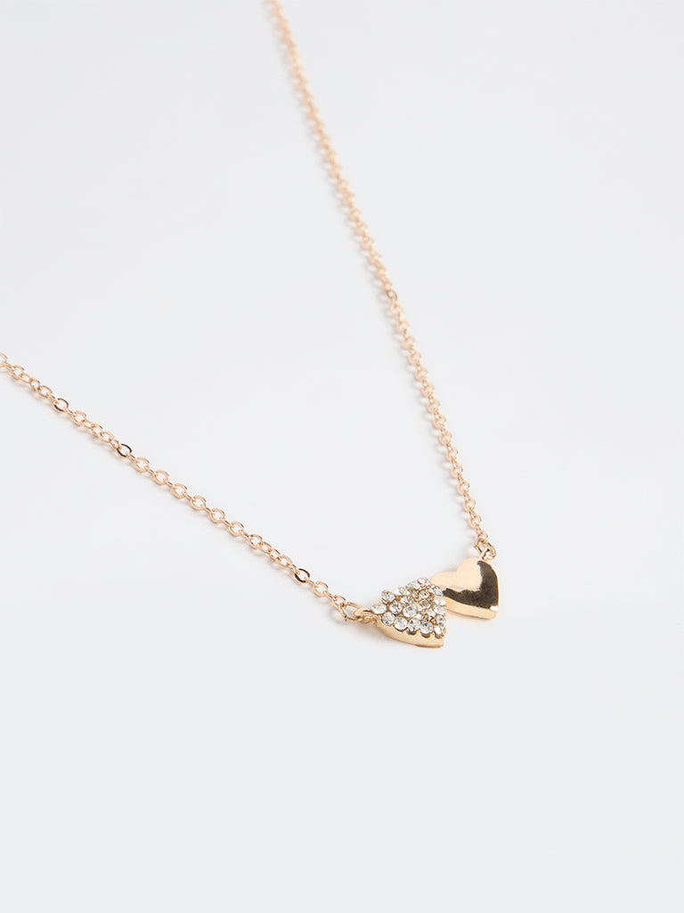 Westside Accessories Gold Heart Stone Necklace