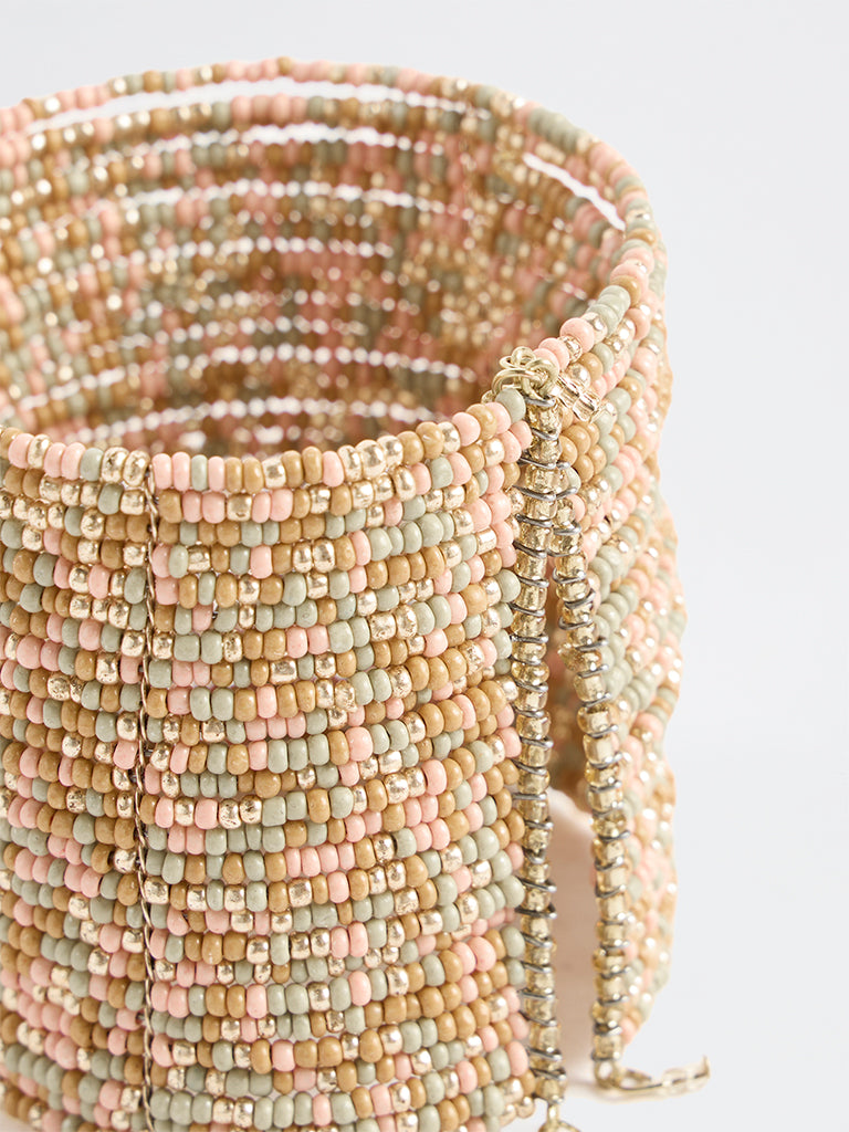 Westside Accessories Multi Color Beaded Cuff