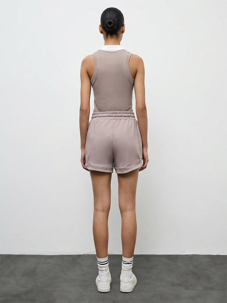 Nuoflexx Taupe High-Rise Shorts