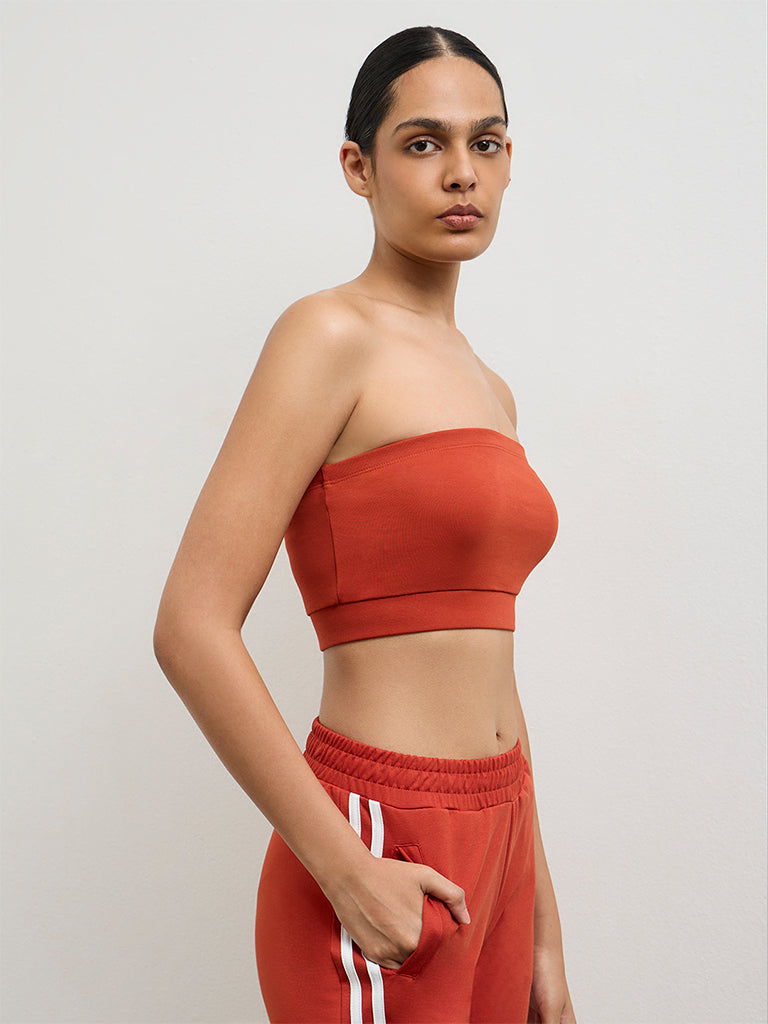 トップス tope tubetop Buy Nuoflexx Red Cotton-Blend Tube Top from Westside