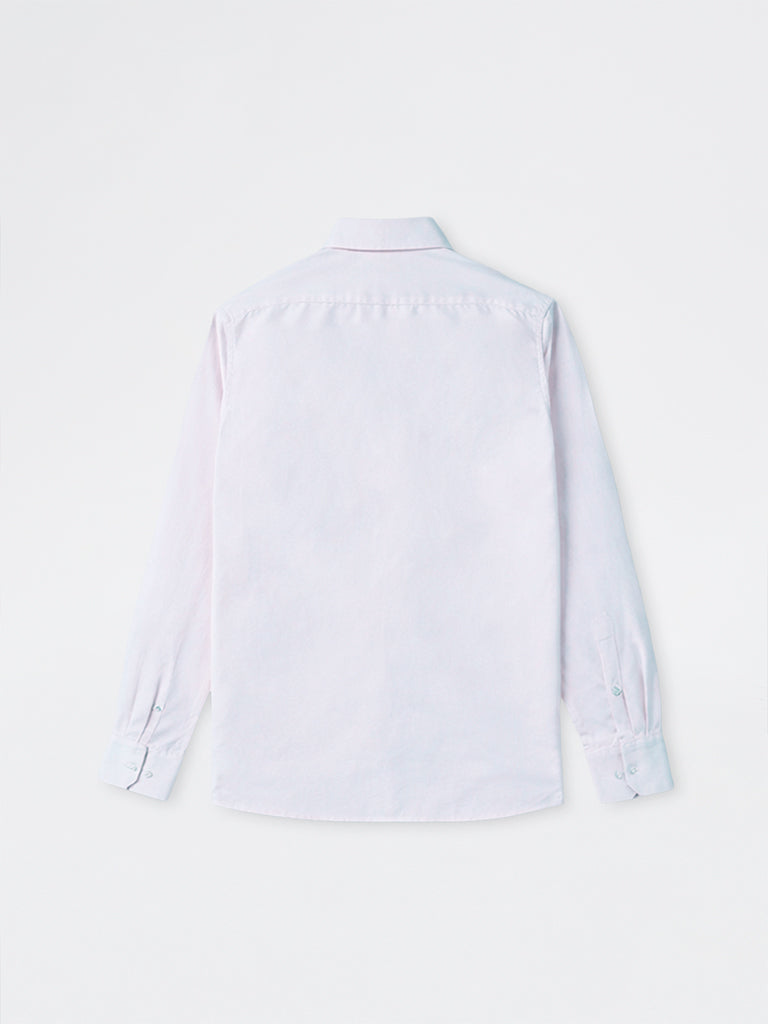 WES Formals Pink Slim-Fit Cotton Shirt