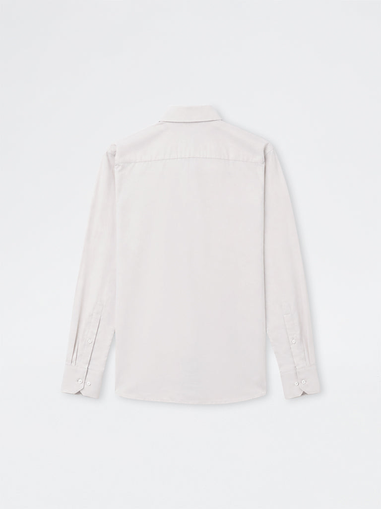 WES Formals Off-White Slim-Fit Cotton Shirt