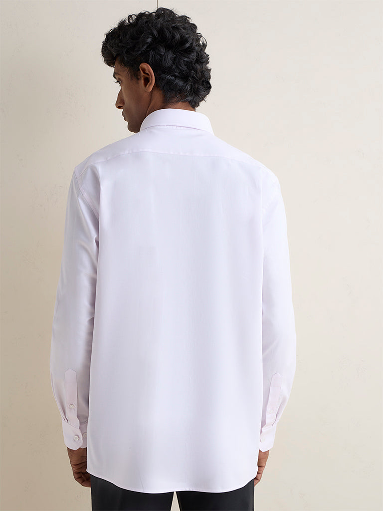 WES Formals Light Pink Relaxed-Fit Cotton Shirt