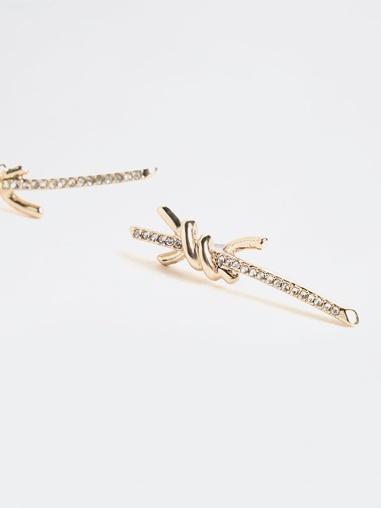 Westside Accessories Gold Knot Stud Earrings