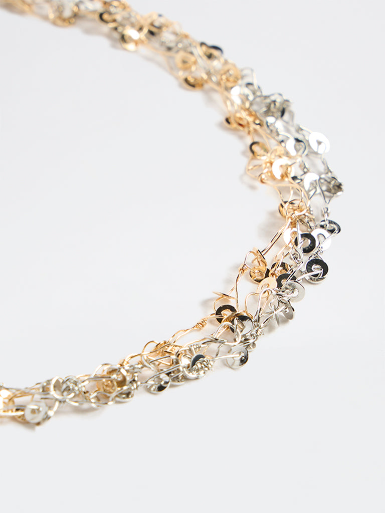Westside Accessories Gold Silver Dual Sequin Necklace