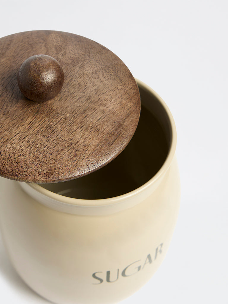 Westside Home Beige Sugar Canister with Lid