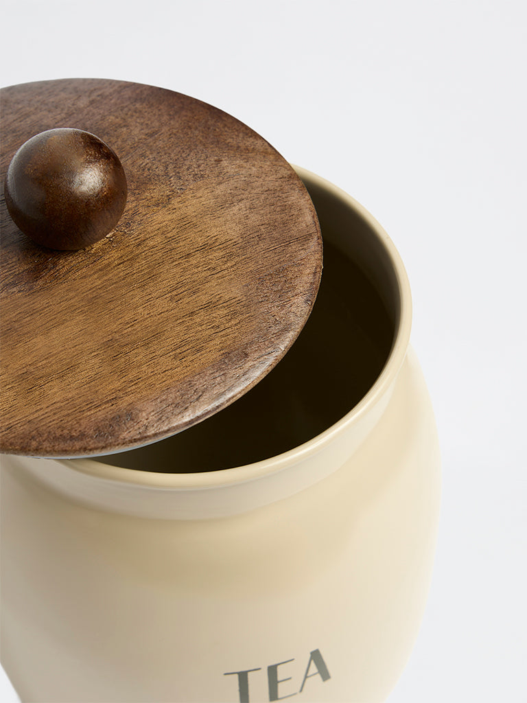Westside Home Beige Tea Canister with Lid