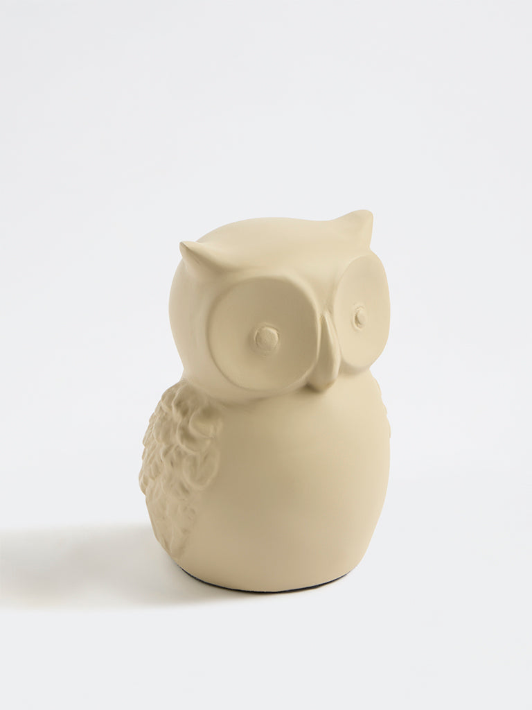 Westside Home Ivory Marble Mix Small Owl Decorative Object