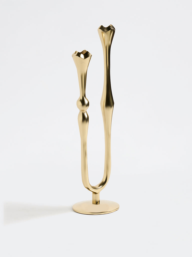 Westside Home Gold Tapered Dual Candle Holder