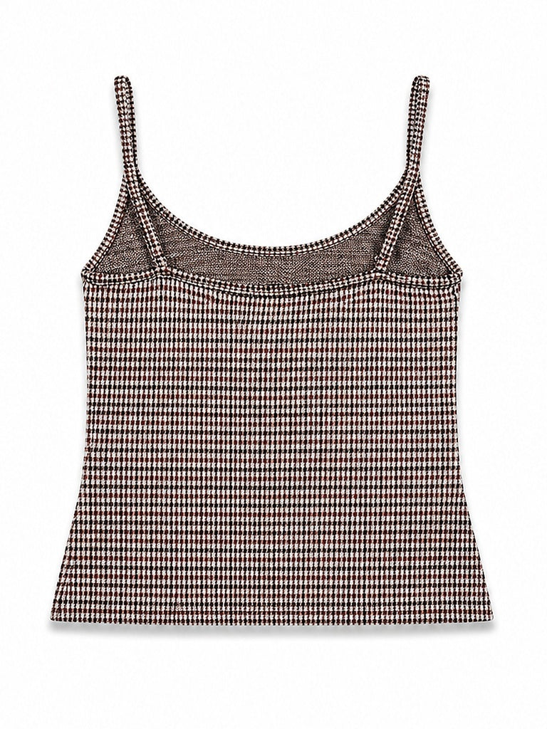 Wardrobe Brown Houndstooth Check Peplum Top