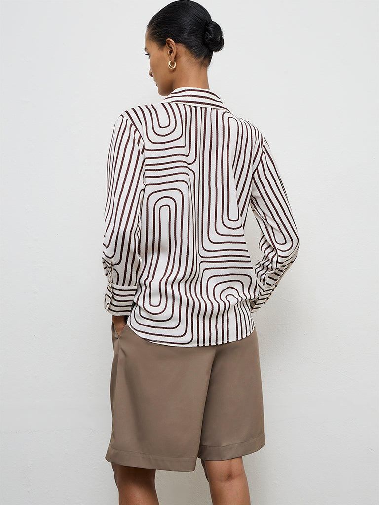 Wardrobe Ivory Geometric Printed Shirt