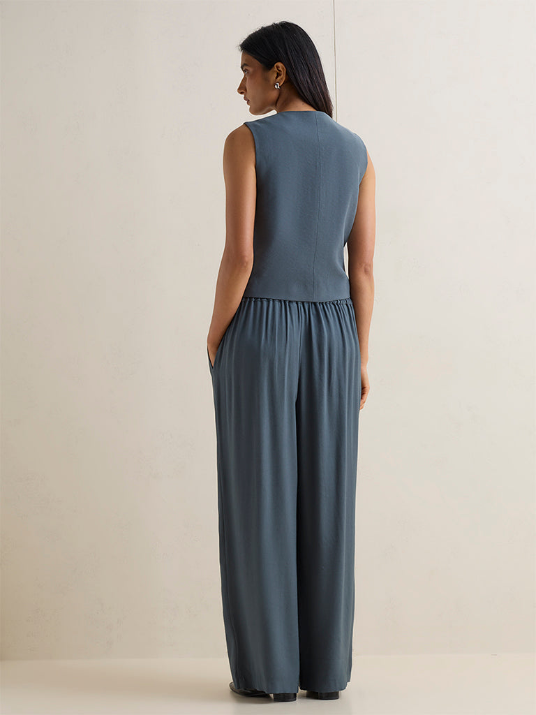 Wardrobe Grey Solid High-Rise Trousers