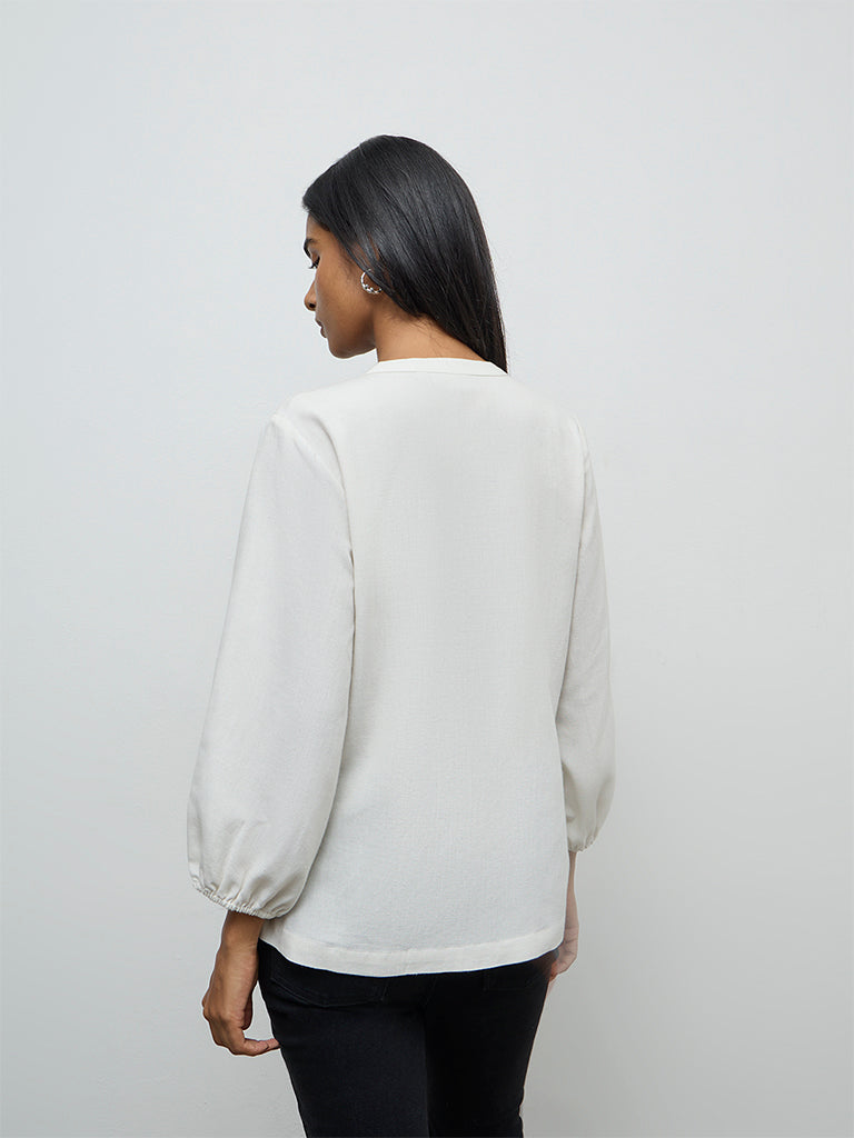 Utsa Off-White Floral Printed Tunic
