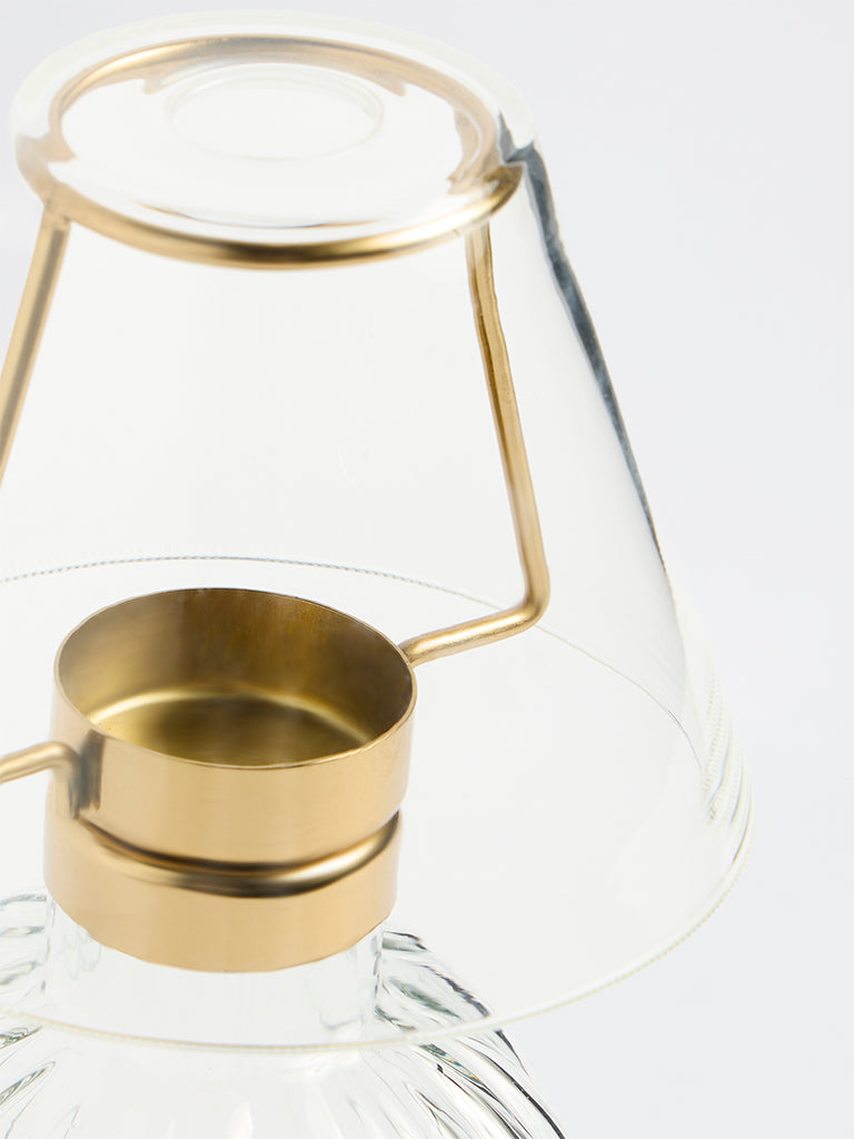 Westside Home Clear Glass Shade with Stand Tealight Holder