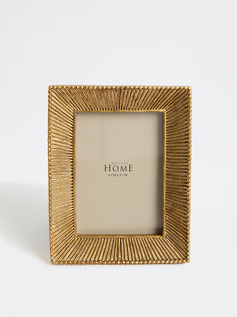 Westside Home Gold Textured Striped Photo Frame