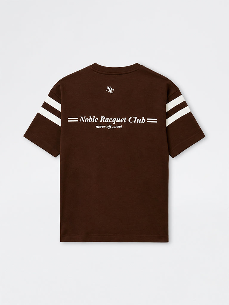 Nuoflexx Brown Typographic Relaxed-Fit Cotton-Blend T-Shirt