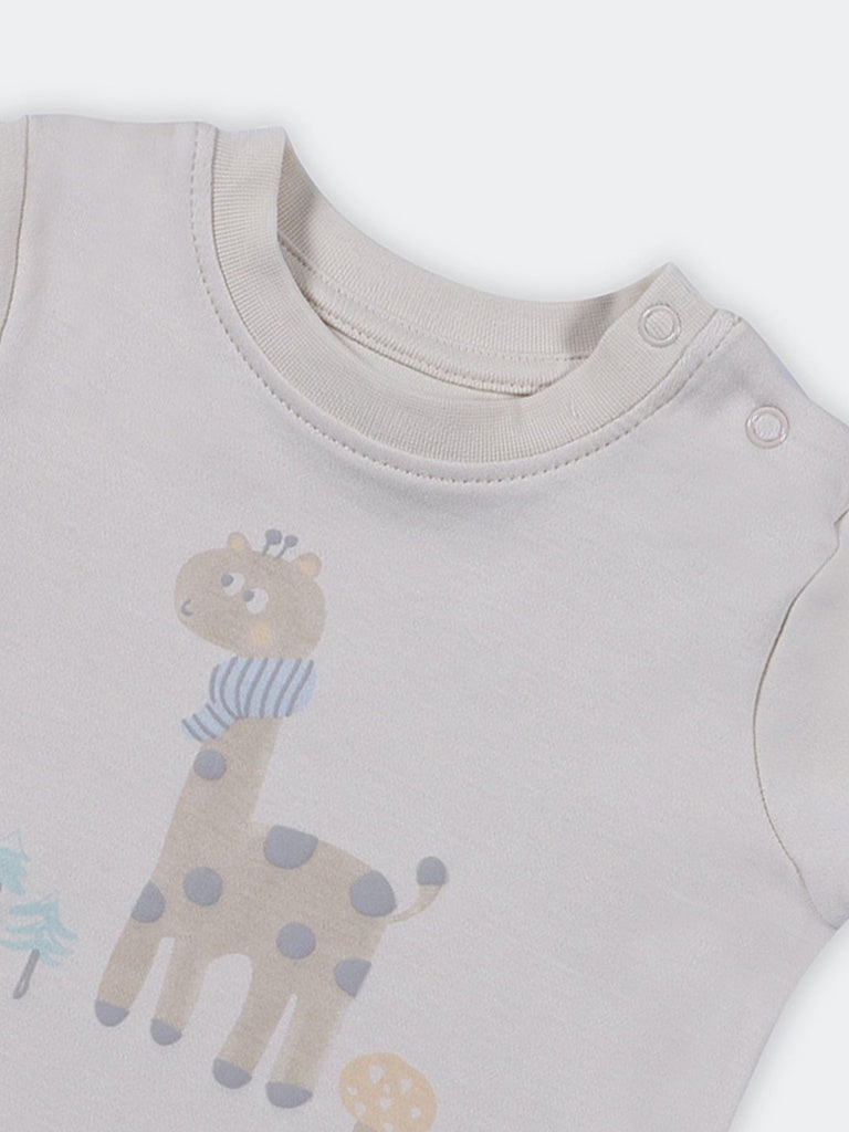 Hop Baby Boys Multicolor Animal Graphic Cotton T-Shirt - Pack Of 5