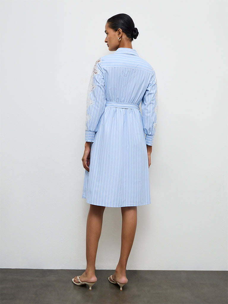 Wardrobe Blue Striped Shirt Dress