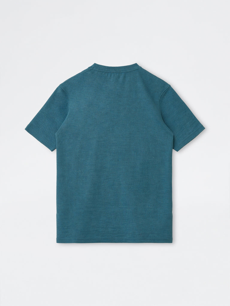 ETA Teal Textured Relaxed-Fit Cotton-Blend T-Shirt
