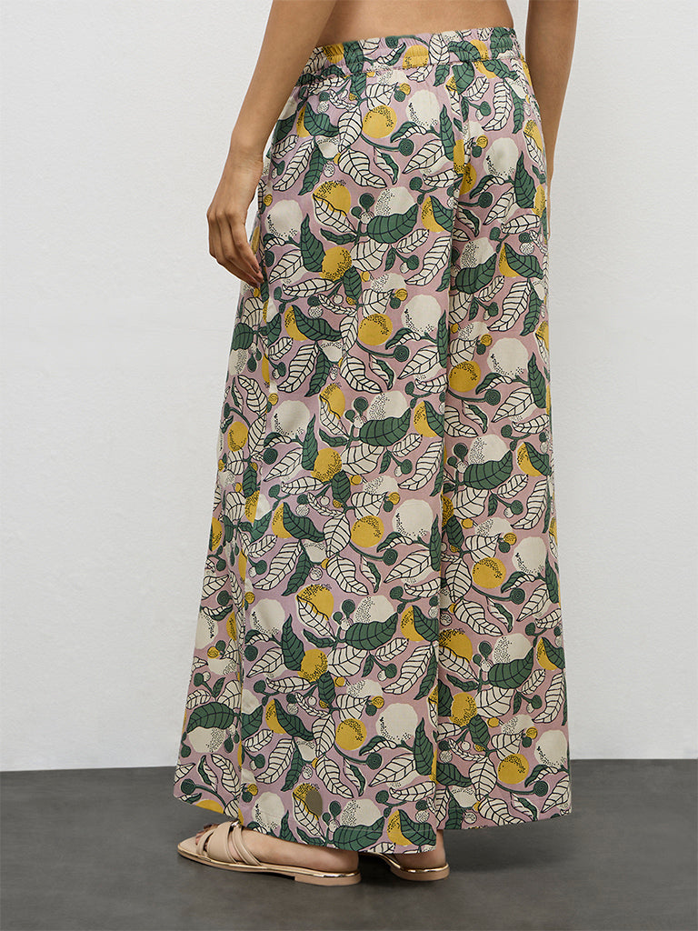 Utsa Multicolor Botanical Pattern Palazzos