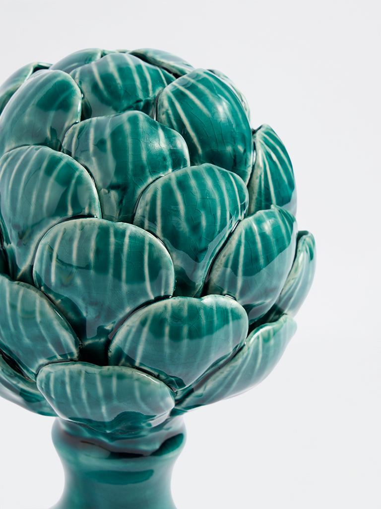 Westside Home Teal Ceramic Artichoke Decorative Object