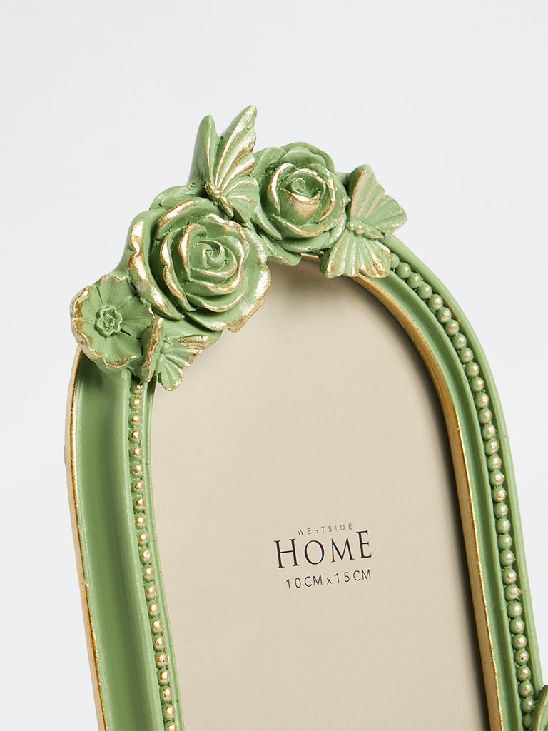 Westside Home Green Rose-Detail Arch Photo Frame