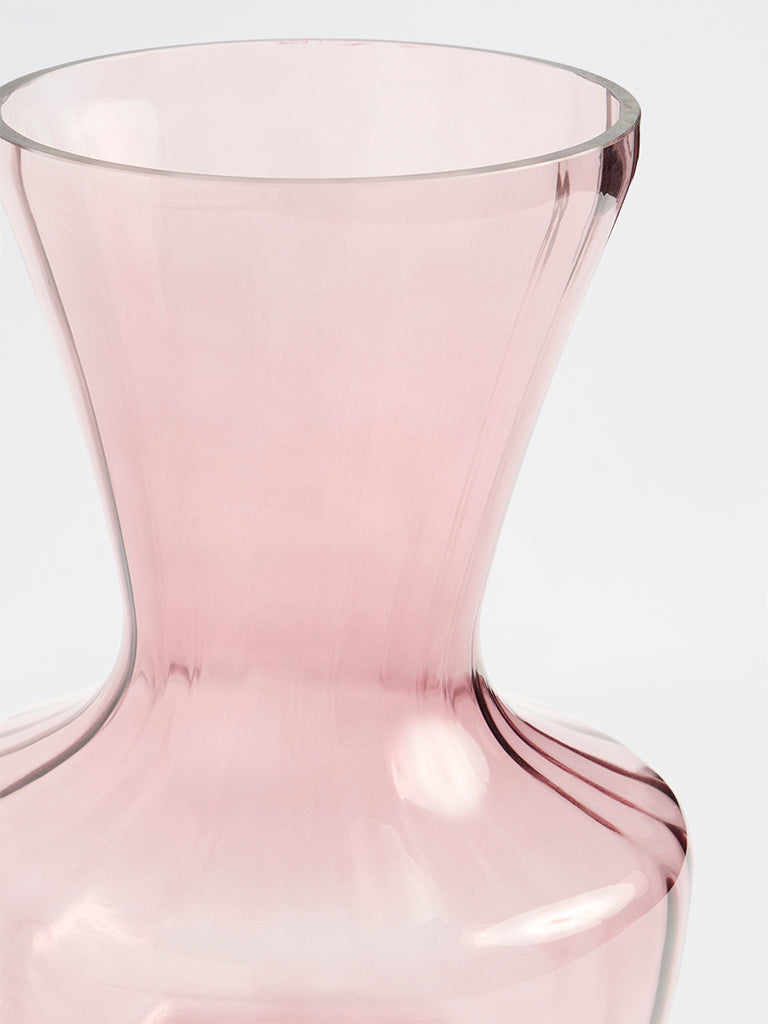 Westside Home Burgundy Swirl Glass Vase