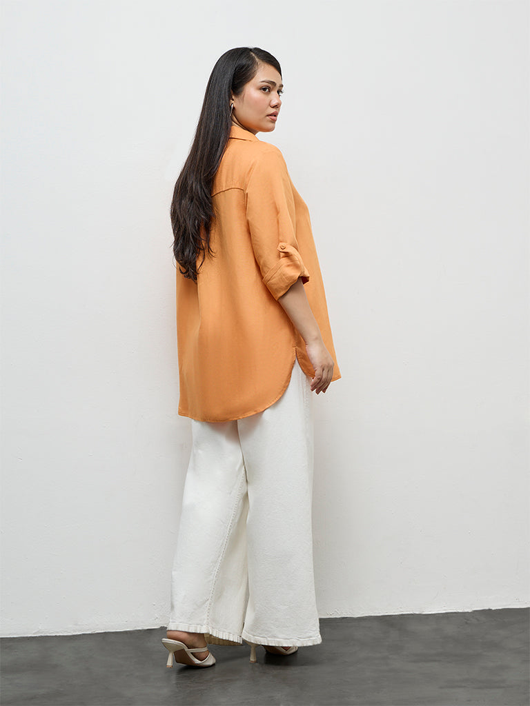 Gia Orange Solid Shirt