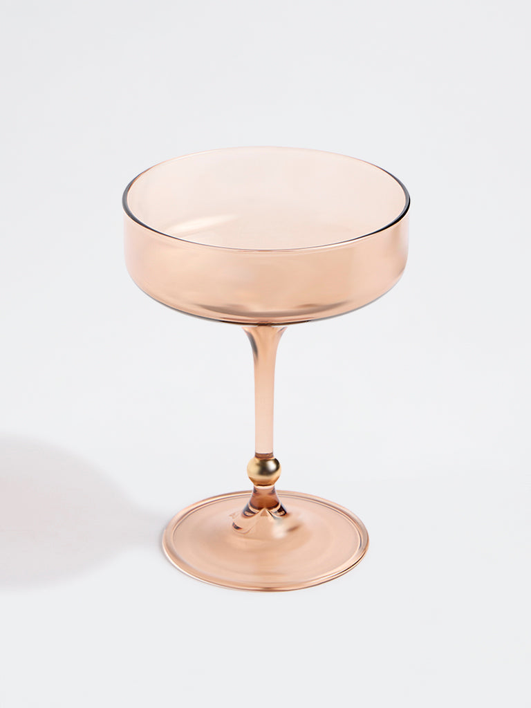 Westside Home Brown Gold-Detail Coupe Glass