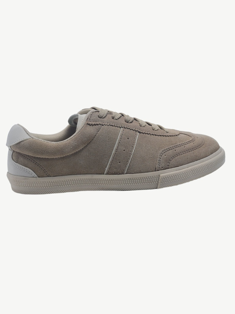 LUNA BLU Light Taupe Lace-Up Textured Sneakers