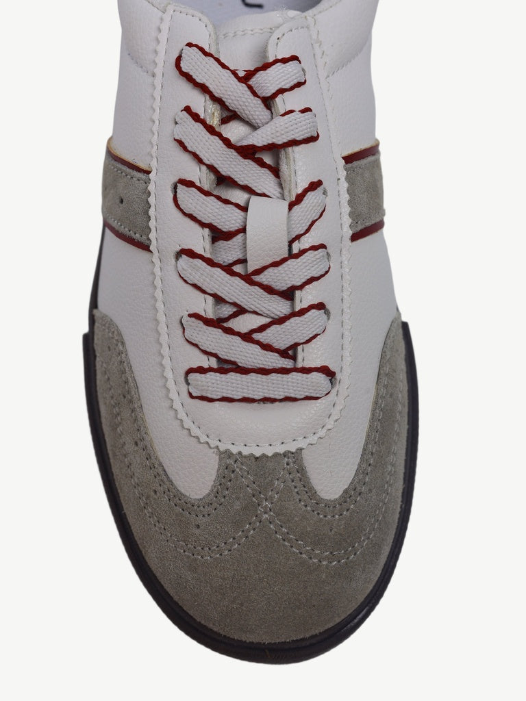 LUNA BLU White Lace-Up Textured Sneakers